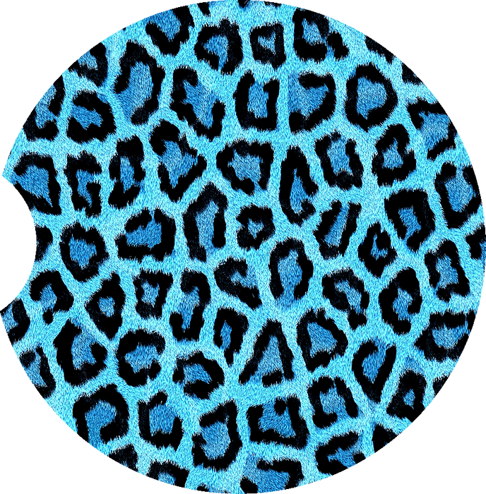 Blue Cheetah Car Coaster