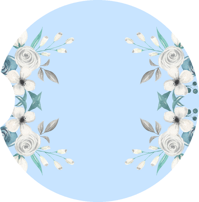Blue Floral Car Coaster