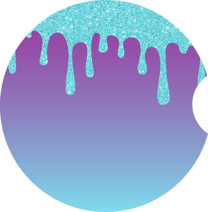 Blue Glitter Purple Car Coaster