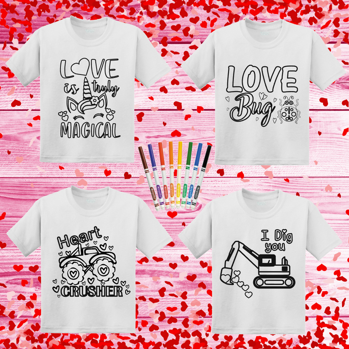 Valentine Coloring Shirts